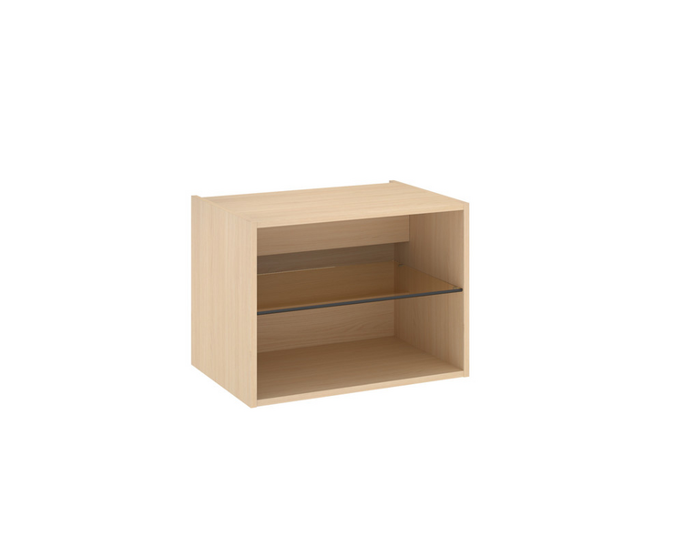 Alakaappi Temal Design lasihyllyllä