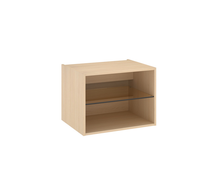 Alakaappi Temal Design lasihyllyllä