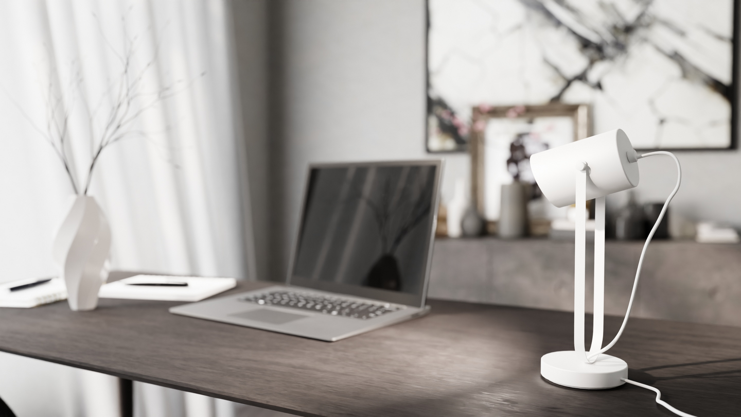 Pöytävalaisin Sessak Milo E27 valkoinen