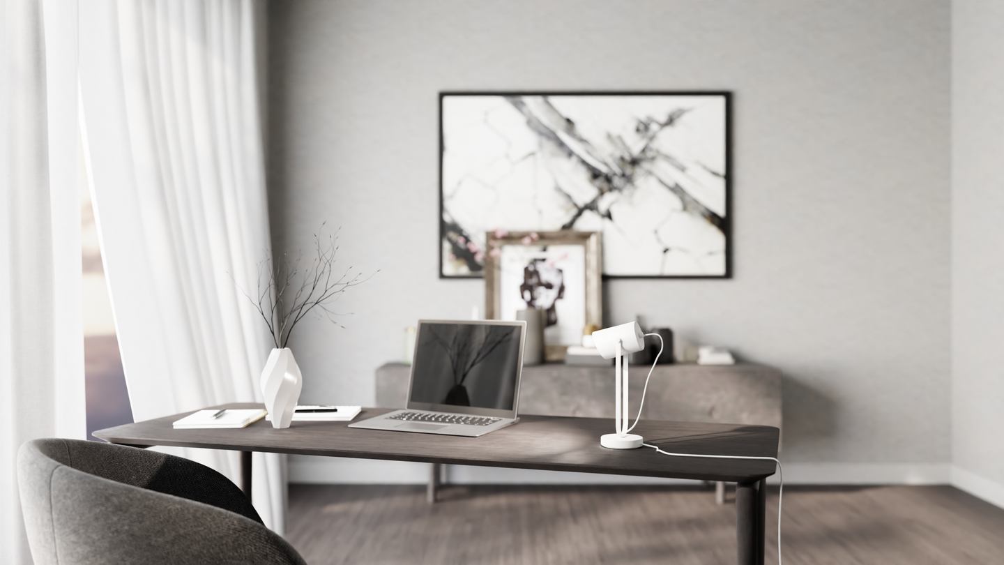 Pöytävalaisin Sessak Milo E27 valkoinen