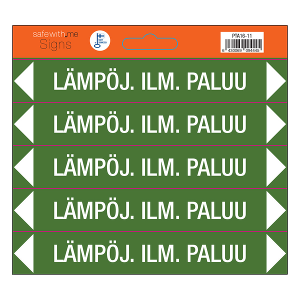 Putkistotarra Lämpöjohto ilma paluu