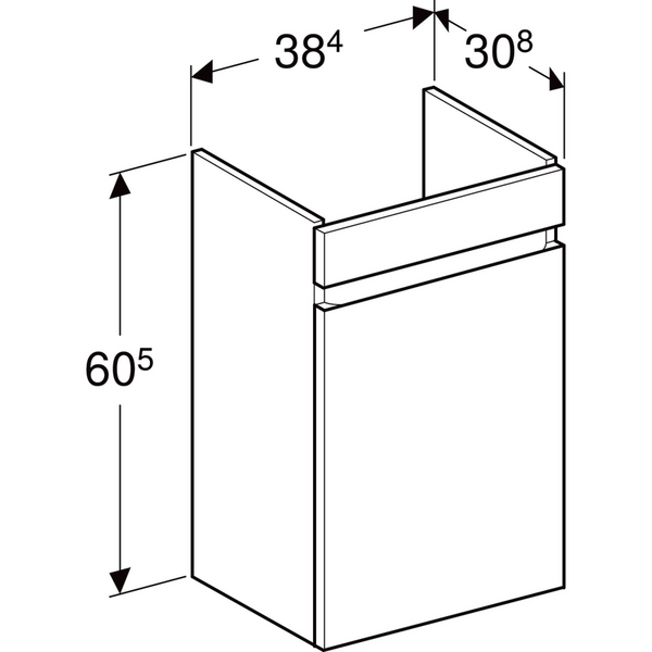 Allaskaappi Geberit Renova Plan L38,4 K60,5 S30,8cm laava