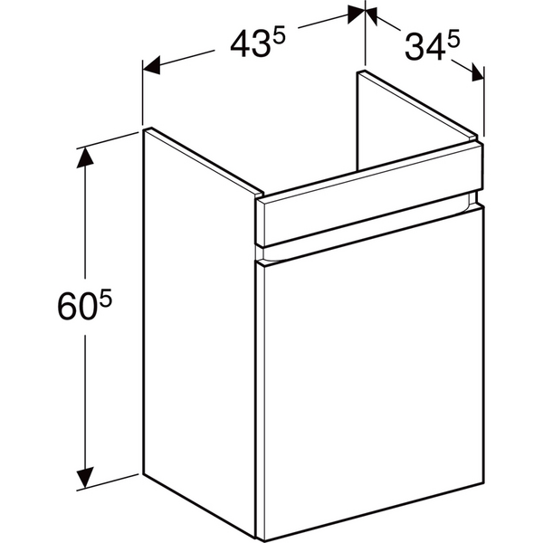 Allaskaappi Geberit Renova Plan L43,5 K60,5 S34,5cm valkoinen