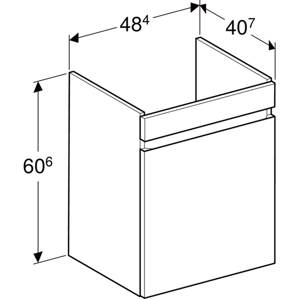 Allaskaappi Geberit Renova Plan L48,4 K60,6 S40,7cm laava