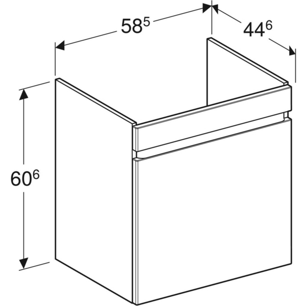 Allaskaappi Geberit Renova Plan L58,5 K60,6 S44,6cm valkoinen