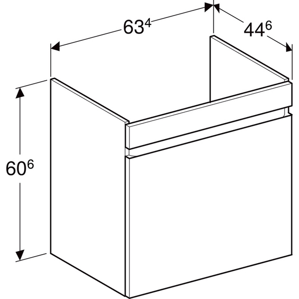 Allaskaappi Geberit Renova Plan L63,4 K60,6 S44,6cm laava