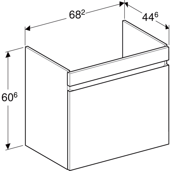 Allaskaappi Geberit Renova Plan L68,2 K60,6 S44,6cm laava