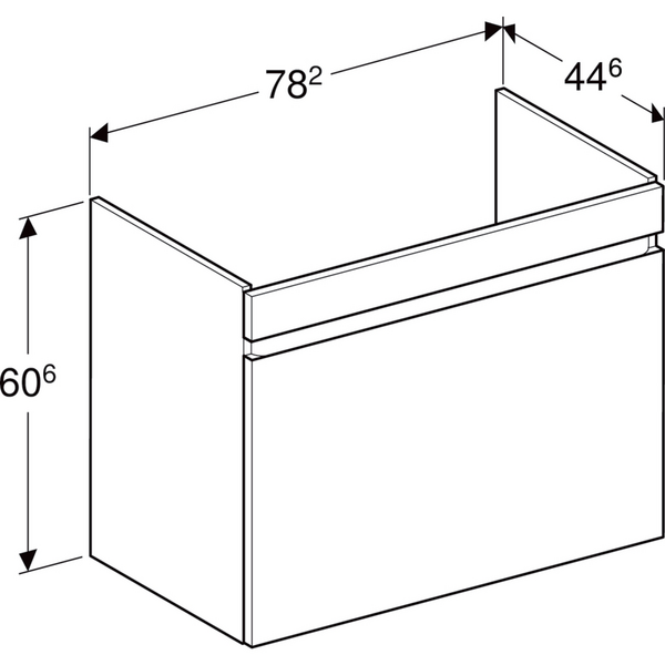 Allaskaappi Geberit Renova Plan L78,2 K60,6 S44,6cm valkoinen
