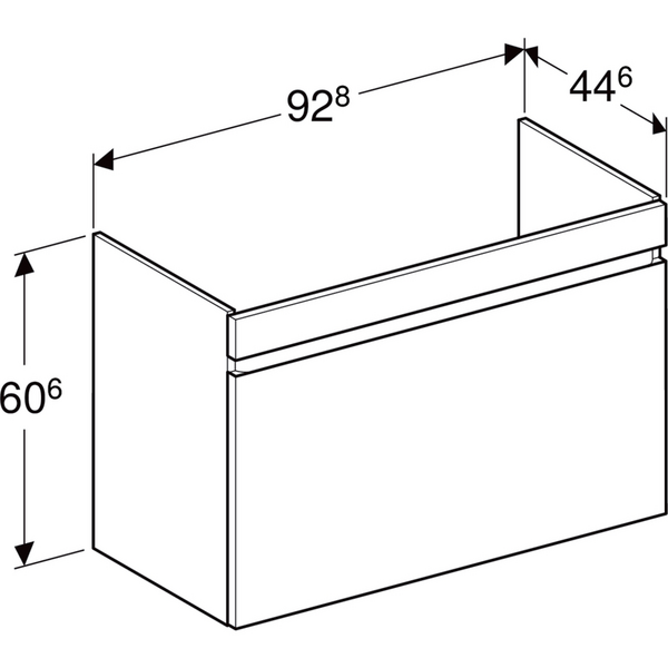Allaskaappi Geberit Renova Plan L92,8 K60,6 S44,6cm valkoinen