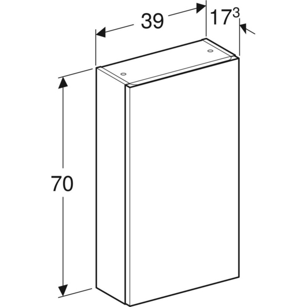 Seinäkaappi Geberit Renova Plan L39 K70 S17,3cm valkoinen