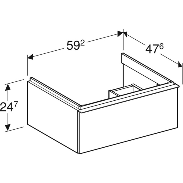 Allaskaappi Geberit iCon L59,2 K24,7 S47,6cm hikkoripuu