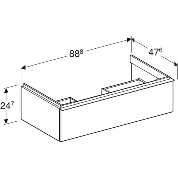 Allaskaappi Geberit iCon L88,8 K24,7 S47,6cm mattavalkoinen