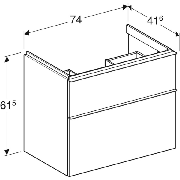 Allaskaappi Geberit iCon L74 K61,5 S47,6cm tammi