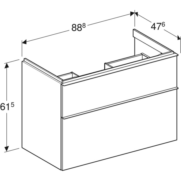 Allaskaappi Geberit iCon L88,8 K61,5 S47,6cm hikkoripuu
