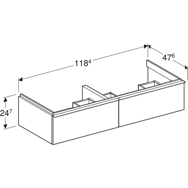 Allaskaappi Geberit iCon L118,4 K24,7 S47,6cm hiekanharmaa