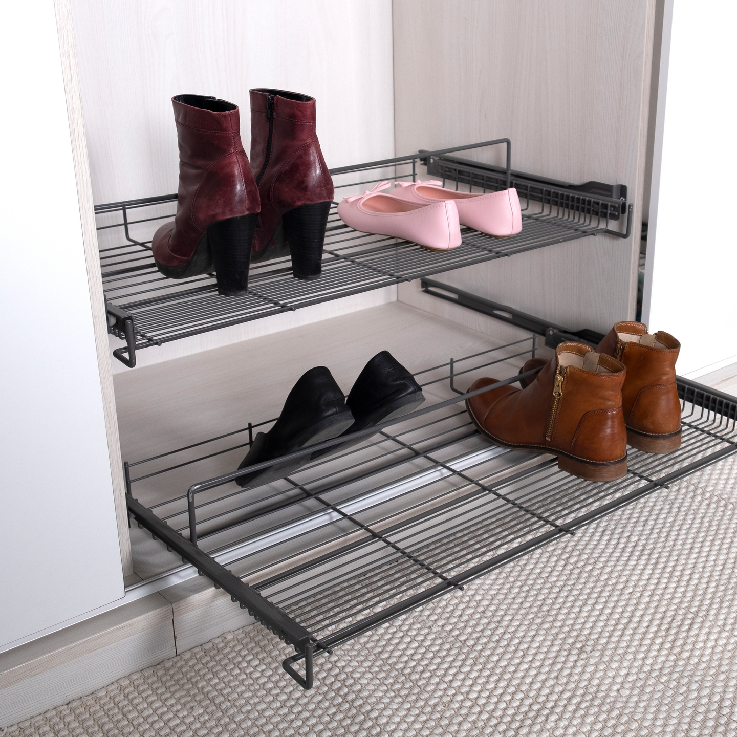 Kenkähylly LM 657 antrasiitti 60 cm kaappiin