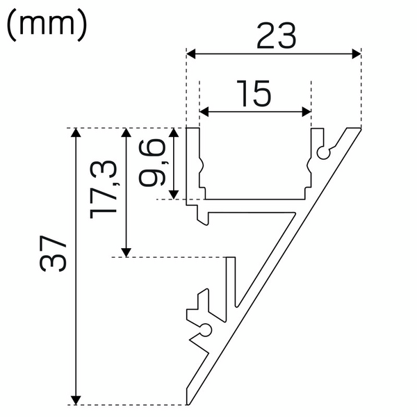 Valoprofiili/-nauha Hide-a-lite Wedge Alu 2m
