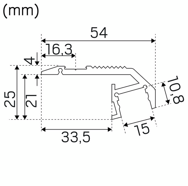 Led-profiili Hide-a-lite Stair 2m alumiini