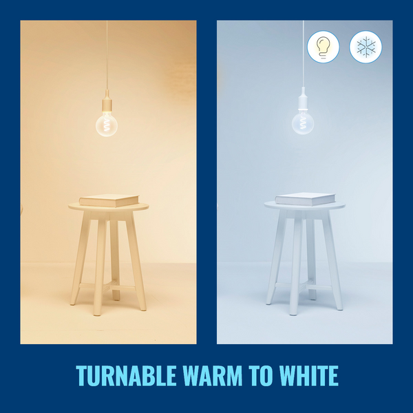 Led-filamenttilamppu WiZ E27 470lm 6,3W G95 2200-6500K RGB lasi