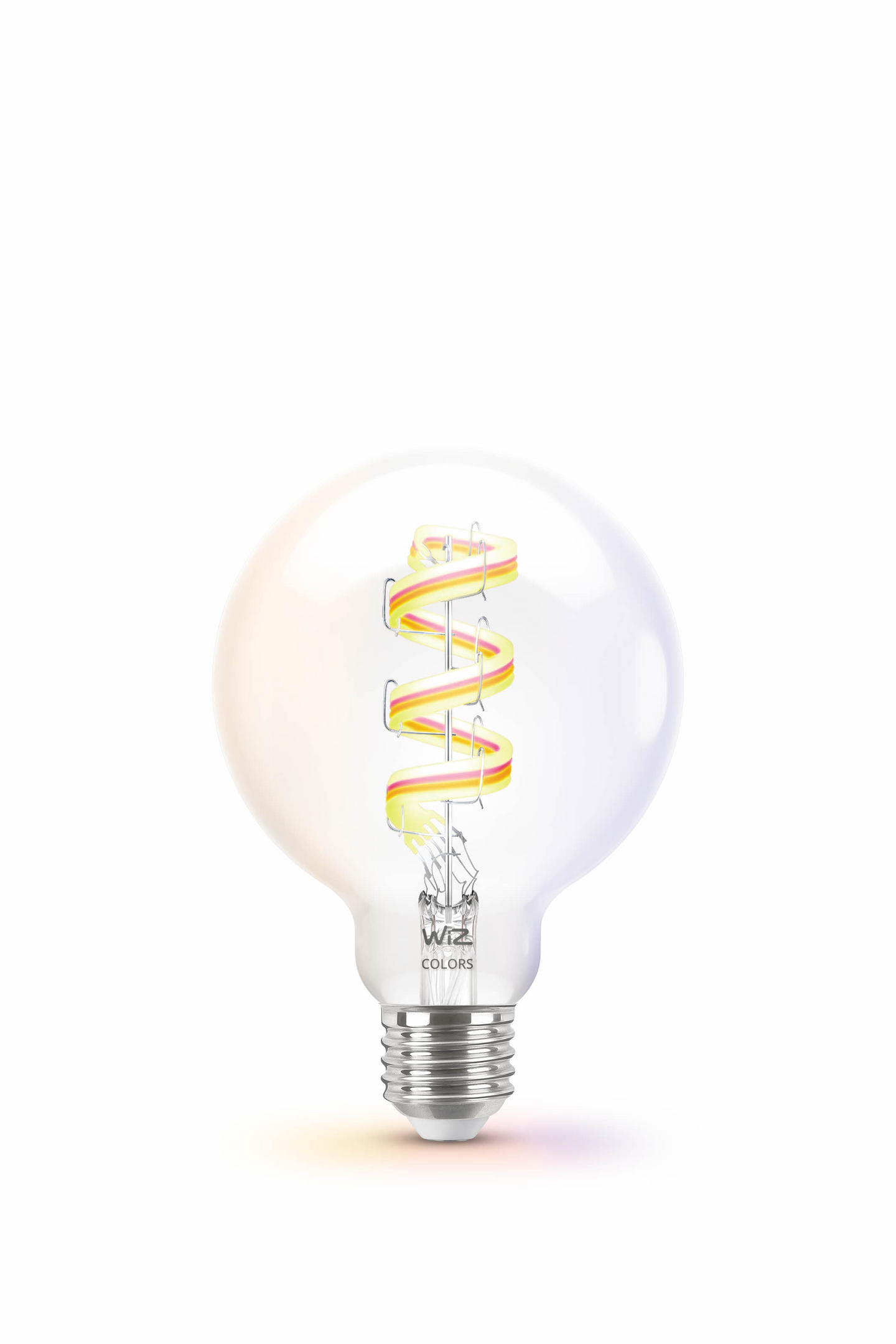 Led-filamenttilamppu WiZ E27 470lm 6,3W G95 2200-6500K RGB lasi