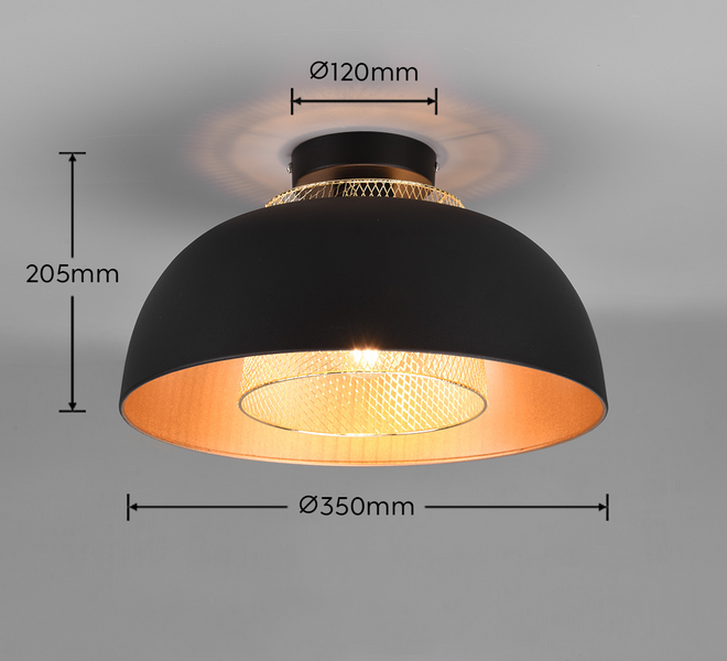 Kattovalaisin TRIO Punch E27 mattamusta