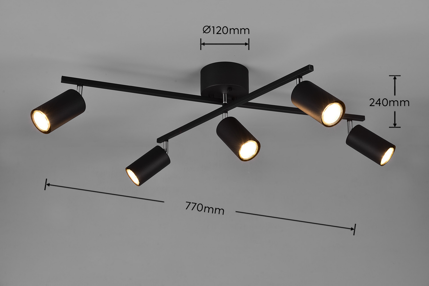 Kattovalaisin TRIO Marlina 5-osainen GU10 mattamusta