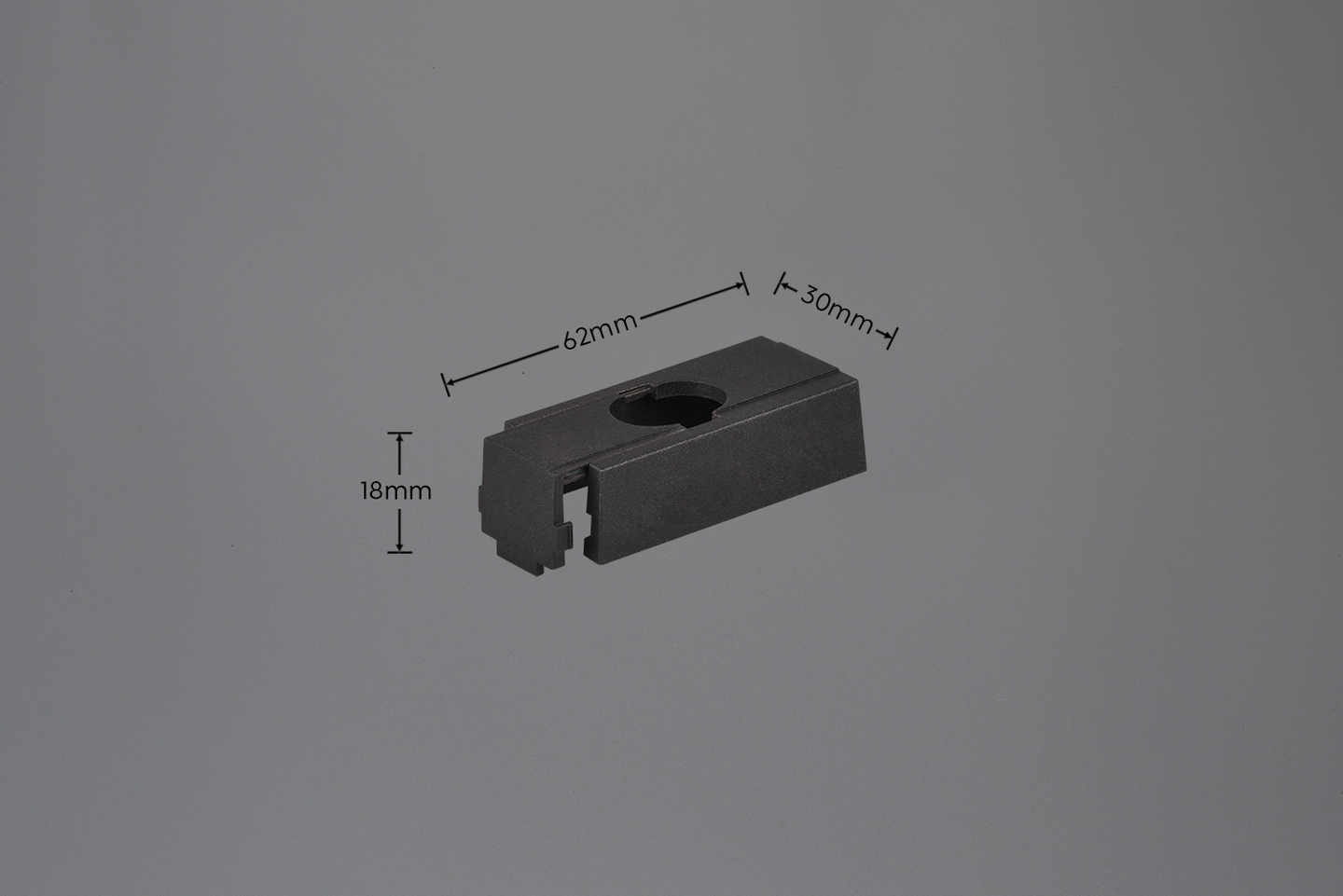 Kiskoadapterin peitelevy TRIO Duoline mattamusta
