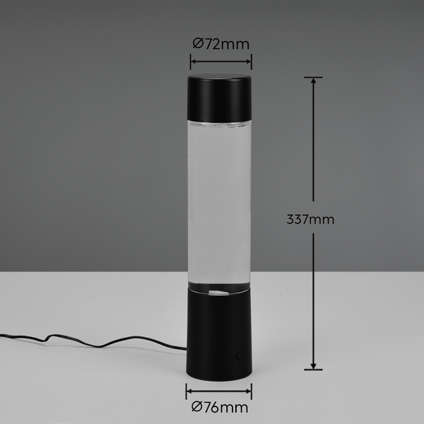 Pöytävalaisin TRIO Tornado led 0,9W RGB 34cm mattamusta