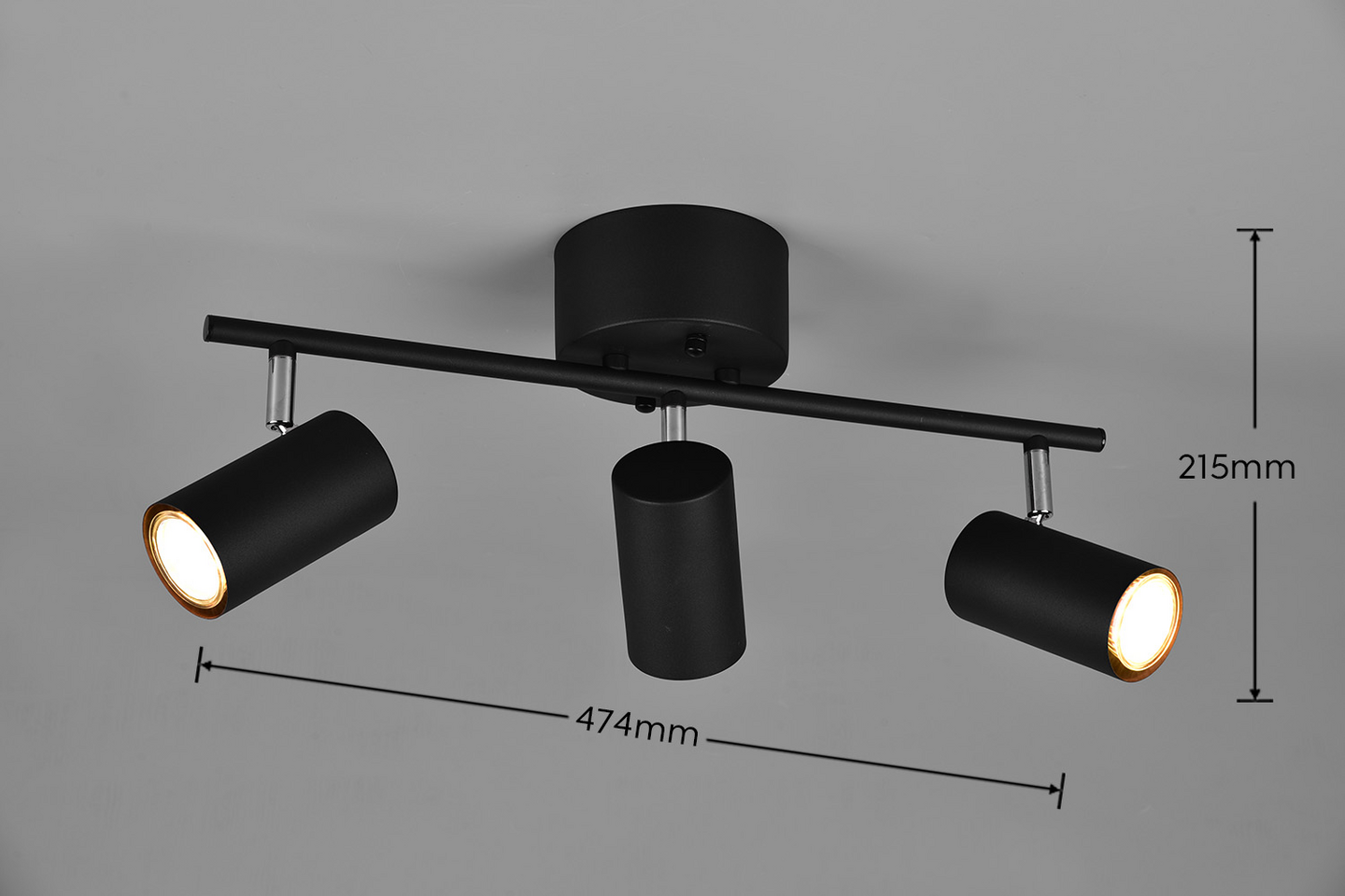 Spottivalaisin TRIO Marlina 3-osainen GU10 mattamusta