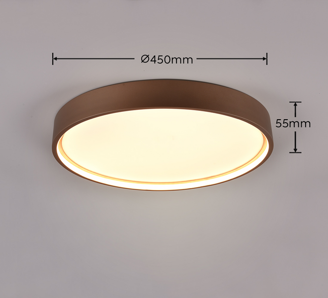 Plafondi TRIO Doha led 29W 45cm kahvinruskea