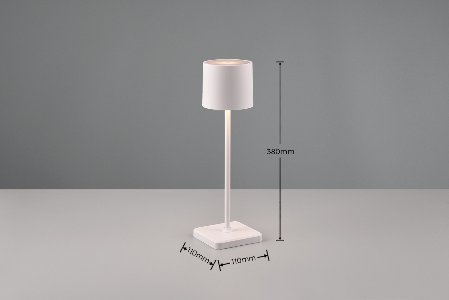 Ulkopöytävalaisin TRIO Fernandez led ladattava IP54 mattavalkoinen