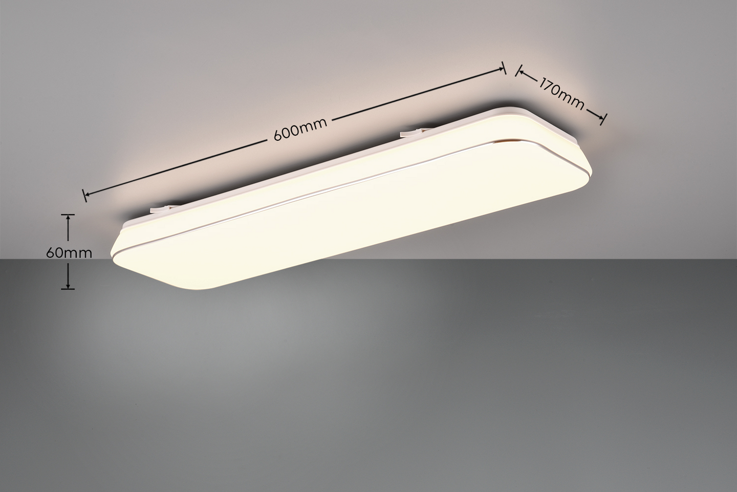 Plafondi TRIO Blanca led 60x17cm valkoinen