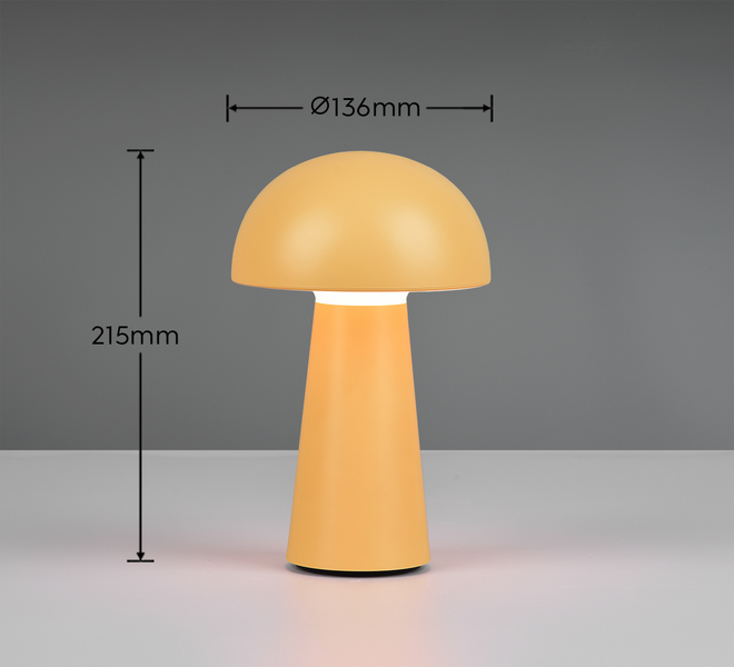 Ulkopöytävalaisin TRIO Lennon led 180lm ladattava keltainen