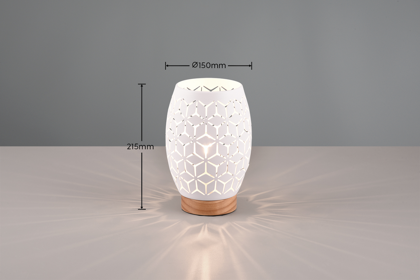 Pöytävalaisin TRIO Bidar E27 21cm mattavalkoinen