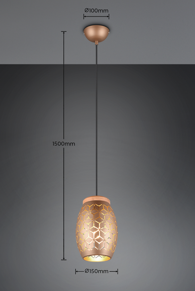 Riippuvalaisin TRIO Bidar E27 1-osainen kahvinruskea