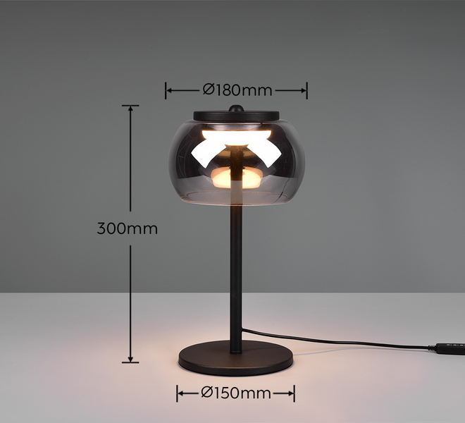 Pöytävalaisin TRIO Madison led 800lm mattamusta