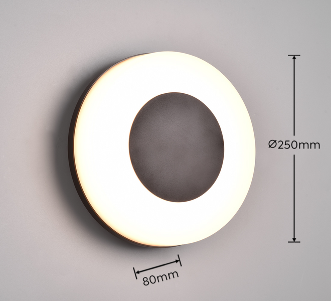 Ulkoseinävalaisin TRIO Morena led 1500lm IP54 mattamusta