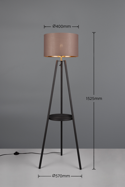 Lattiavalaisin TRIO Colette E27 mattamusta