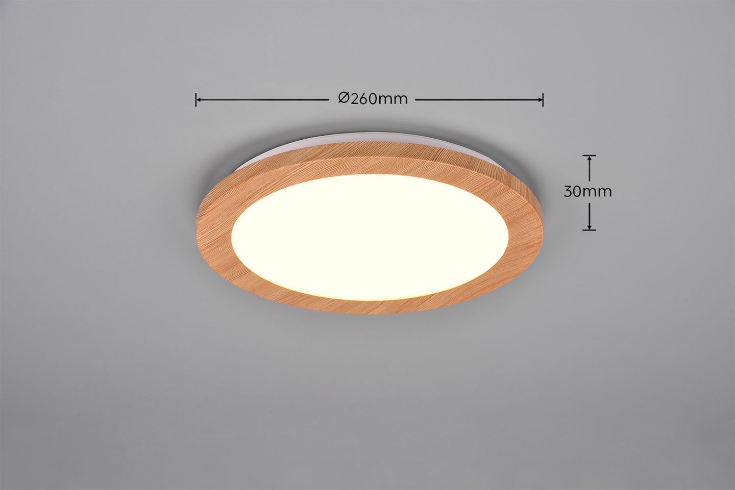 Plafondi TRIO Camillus led 26 cm IP44 puu
