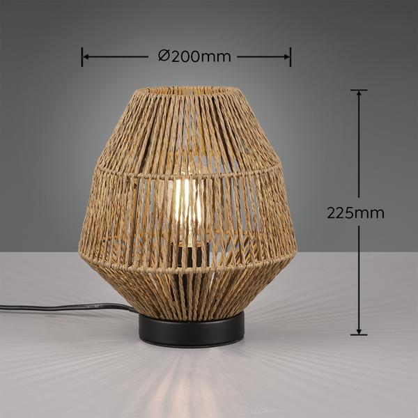 Pöytävalaisin TRIO Miki E27 musta/ruskea