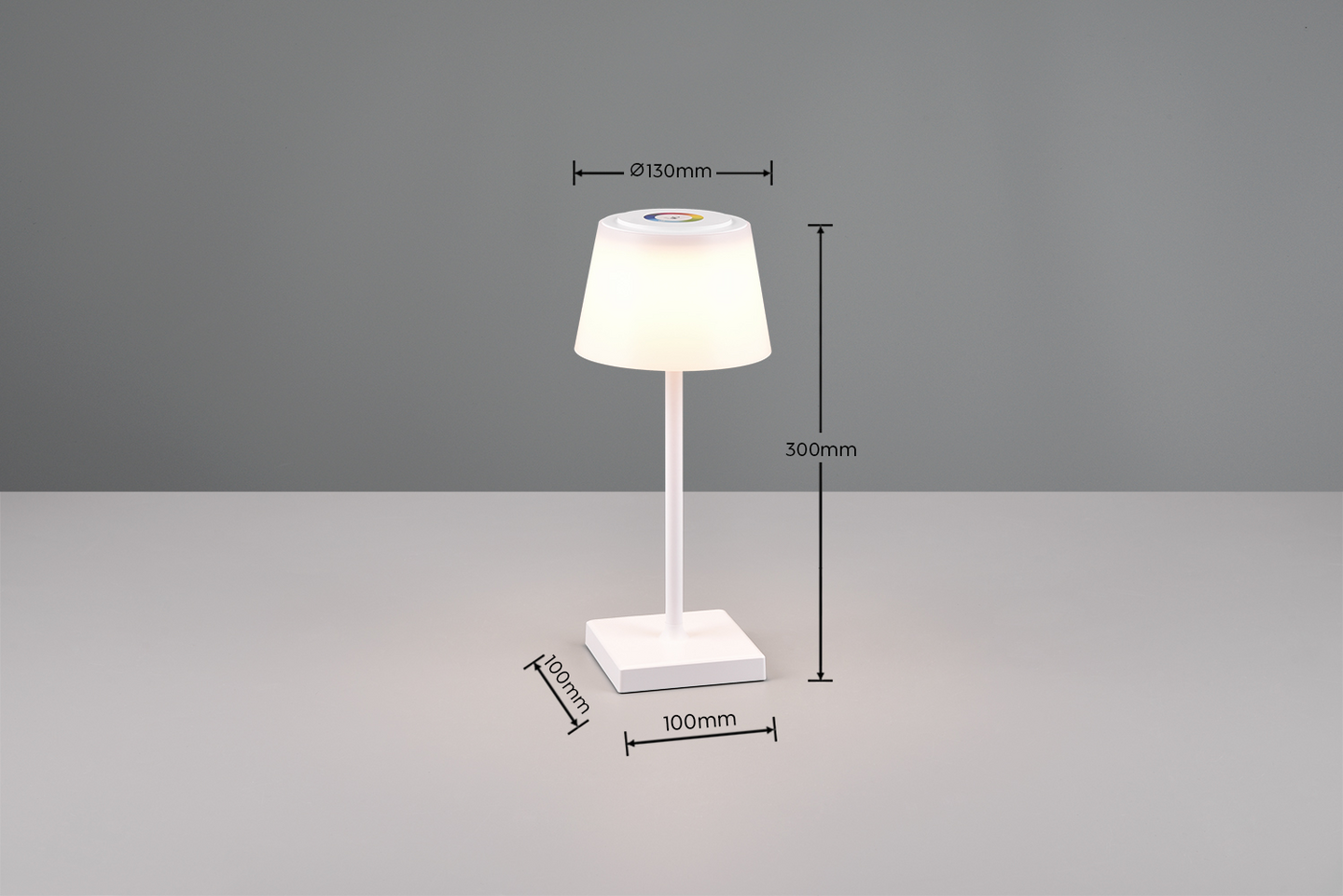 Ulkopöytävalaisin TRIO Sanchez led RGBW IP44 ladattava valkoinen