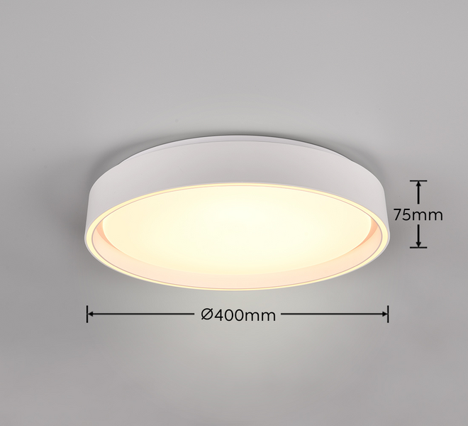 Plafondi TRIO Felis led 2500lm 40cm mattavalkoinen