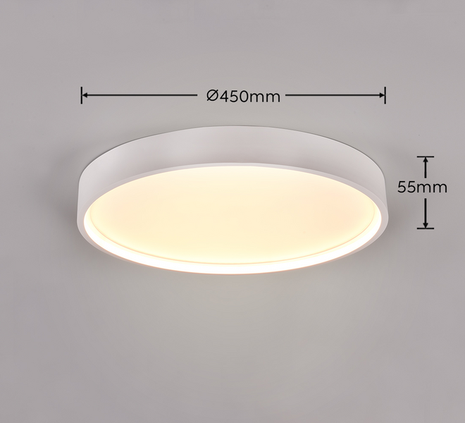 Plafondi TRIO Doha LED 29W 45cm mattavalkoinen