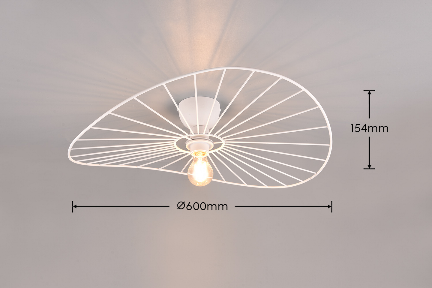 Kattovalaisin TRIO Chapeau E27 60cm mattavalkoinen