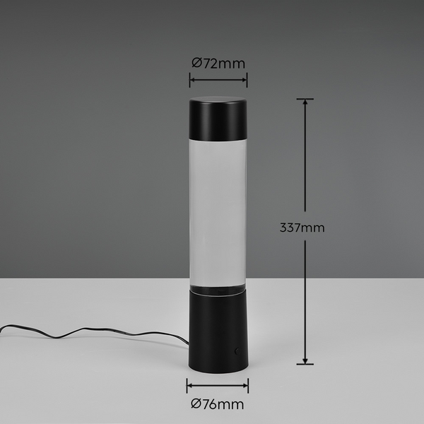 Pöytävalaisin TRIO Glitter led RGB 34cm mattamusta