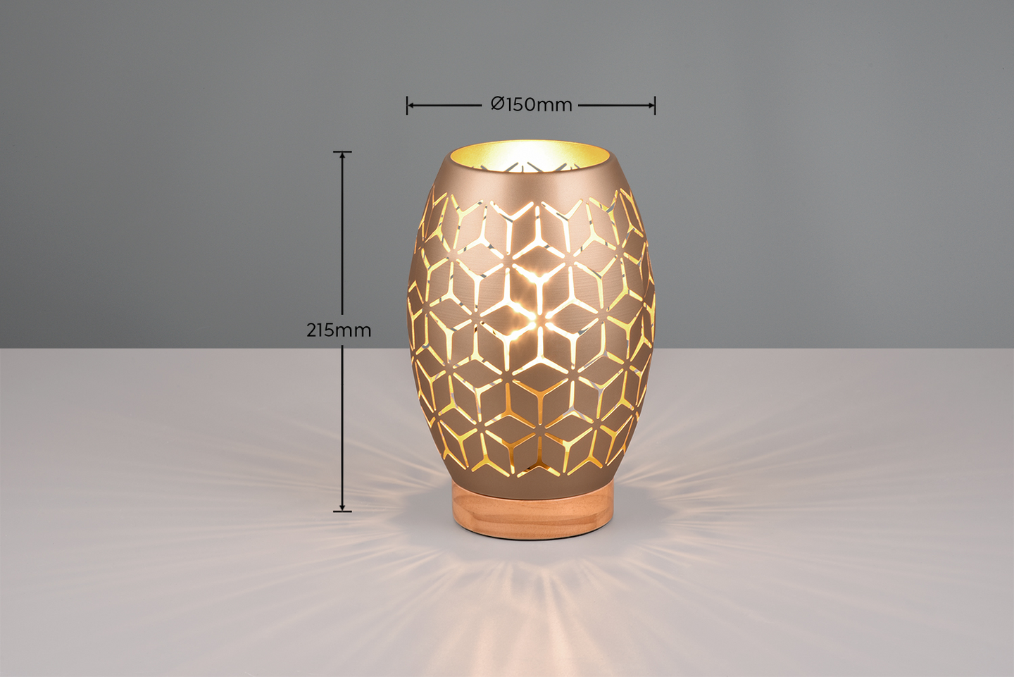 Pöytävalaisin TRIO Bidar E27 21cm kahvinruskea