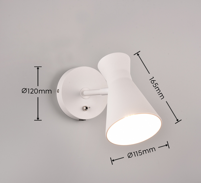 Seinävalaisin TRIO Enzo E27 16,5cm mattavalkoinen