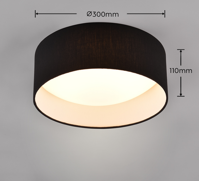 Kattovalaisin TRIO Locarno led 28cm musta