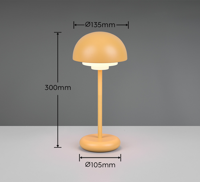 Pöytävalaisin TRIO Elliot led 180lm ladattava keltainen