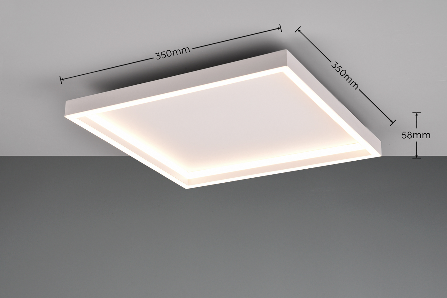 Plafondi TRIO Rotonda led 2600lm 35x35cm valkoinen